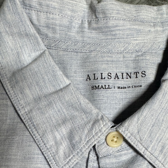 All Saints Men's Sky Blue Casual Shirt - Picture 2 of 3
